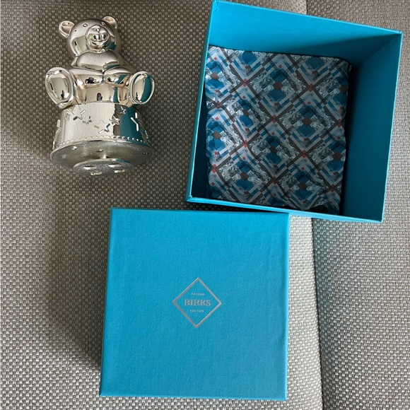 Birks silver teddy bear coin bank. - Picture 3 of 3